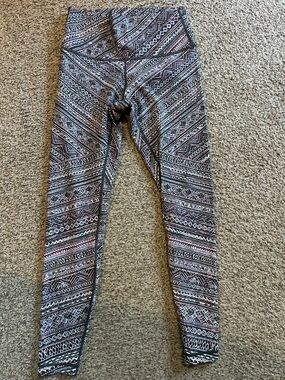 lululemon athletica Black, White & Pink Patterned High-Rise Leggings